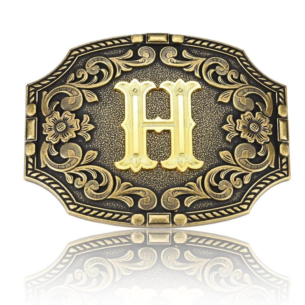 4595 Western Belt Buckle Initial Letters H Cowboy Rodeo Belt Buckles Cowboy